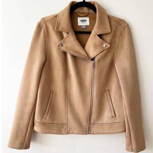 Old Navy *NEW Plus Size Faux Suede Tan Camel  Moto Jacket Size XXL